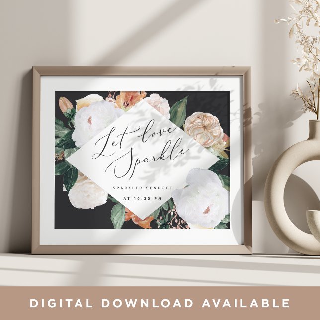 Boho Blooms Wedding Sparkler Sendoff Sign (Creator Uploaded)