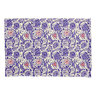 Boho Blue Abstract Floral  Pillowcase