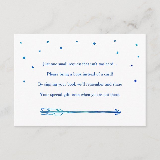 Boho Blue Adventure Themed Book Request Cards (Front)