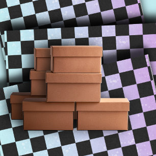 Boho Blue and purple checked  Tissue Paper