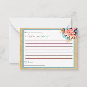Boho Blue Bear Baby Shower Advice for Mummy Card