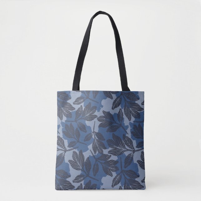 Boho Blue  Botanical Pattern  Tote Bag (Front)