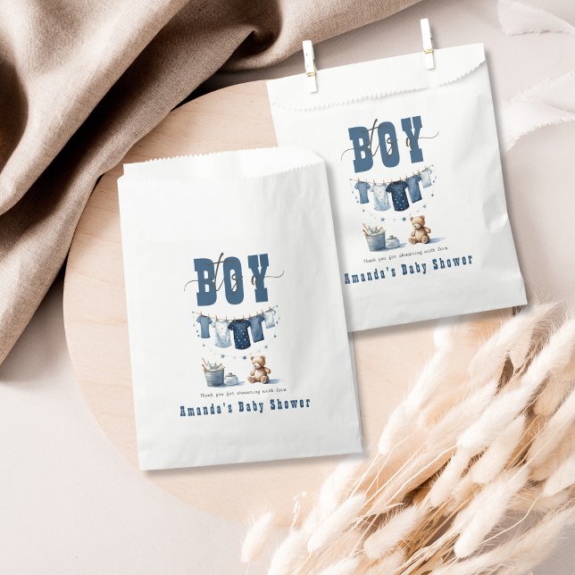 Boho Blue Clothesline Sweet Its a Boy Baby Shower Favour Bag (Creator Uploaded)