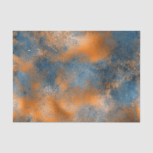 Boho Blue Copper Graphic Abstract Tissue Paper