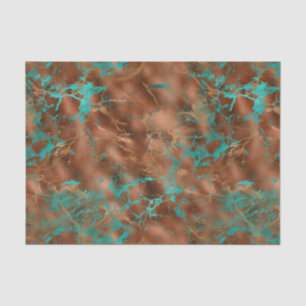 Boho Blue Copper Patina Tissue Paper