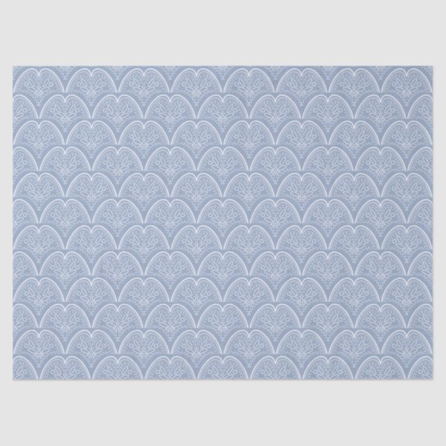 Boho blue delicate shells tissue paper (Front)