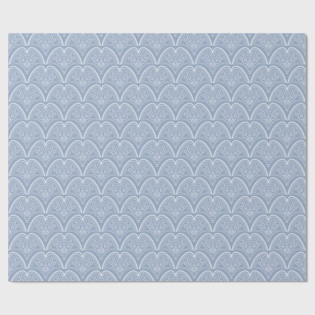Boho blue delicate shells wrapping paper (Flat)