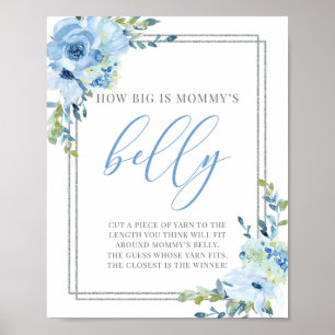 Boho blue floral how big is mummy's belly sign