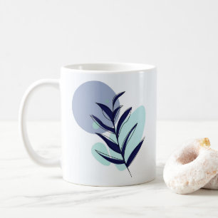Boho blue flower coffee mug