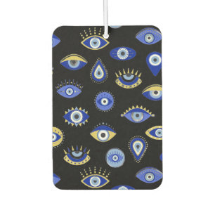 Boho Blue Gold Evil Eyes Air Freshener 