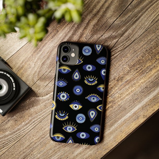Boho Blue Gold Evil Eyes Air Freshener  Case-Mate iPhone Case (Creator Uploaded)