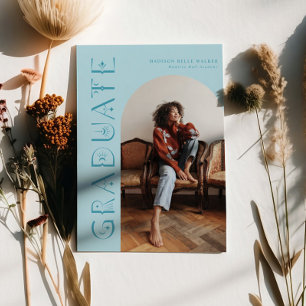 Boho Blue Graduate Graduation Announcement