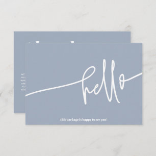 Boho Blue Hello Thank You Order Small Business Enclosure Card