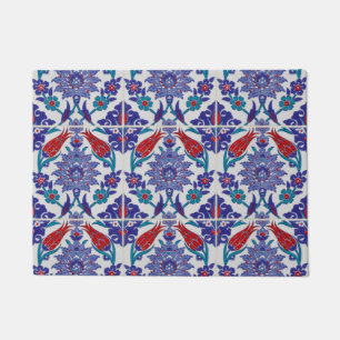 Boho Blue Moroccan Tile Pattern Doormat