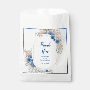 Boho Blue Pampas Grass Baby Shower Favour Bag