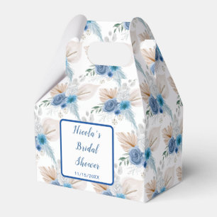 Boho Blue Pampas Grass Bridal Shower Favour Box