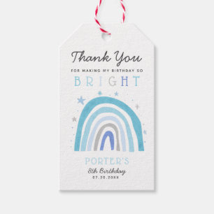 Boho Blue Rainbow Birthday Party So BRIGHT  Gift Tags