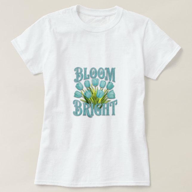 Boho Blue Tulip Motivation Women’s Basic T-Shirt (Design Front)