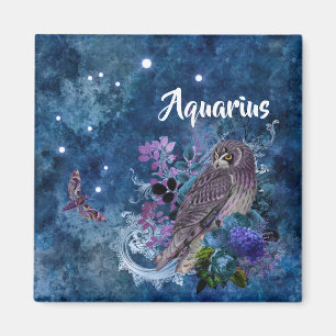 Boho Blue Zodiac Aquarius Constellation Magnet