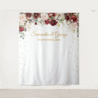 Boho Blush burgundy floral green gold wedding