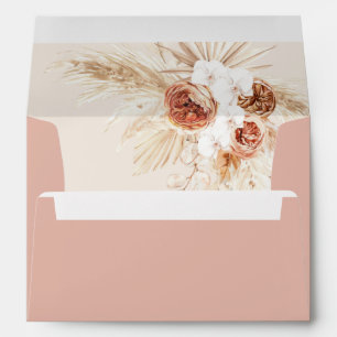 Boho Blush Envelopes, Modern Floral Pampas Grass  Envelope
