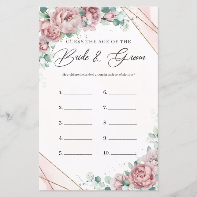 Boho blush eucalyptus Guess The Age Photo Game (Front)