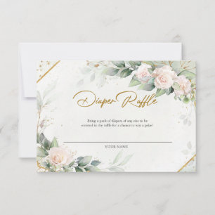 Boho Blush Floral Eucalyptus Diaper Raffle Thank You Card