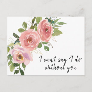 Boho Blush Gold Bridesmaid Proposal Card