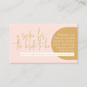 Boho Blush & Mustard Recipe for the Bride Enclosure Card