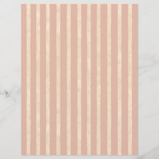 Boho Blush Pink and Cream Stripes Scrapbook Paper