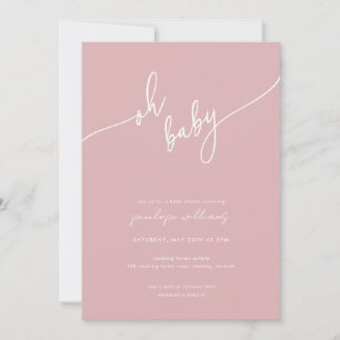 Boho Blush Pink Baby Shower Invitation