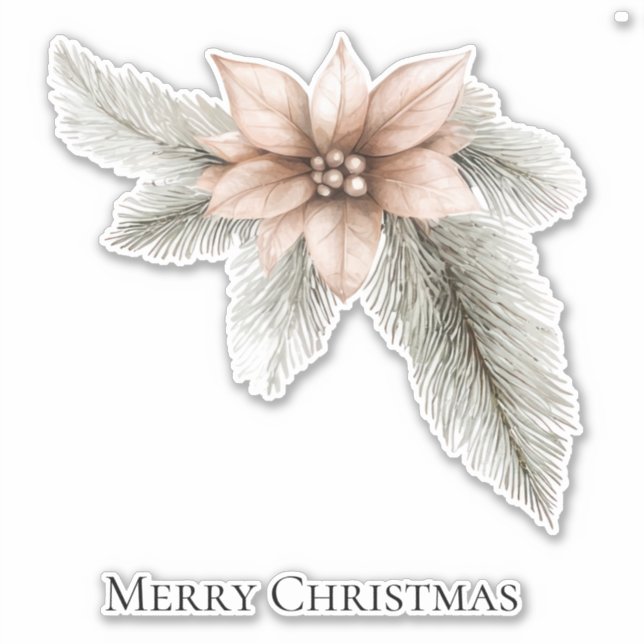 Boho Blush Pink Christmas Floral  (Front)