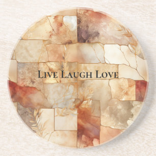 Boho Blush Pink Christmas Floral Coaster