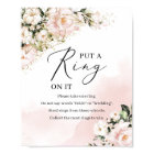 Boho blush pink floral gold put a ring on it sign
