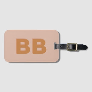 Boho Blush Pink Modern Monogram Initial Luggage Tag