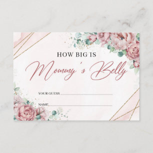 Boho blush pink roses How big is mummy's belly Enclosure Card