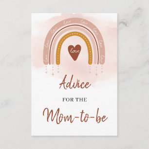Boho Blush Rainbow Advice for the mum-to-be card