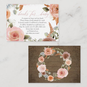 Boho Blush Rose Books for Baby Shower Enclosure Bu Business Card