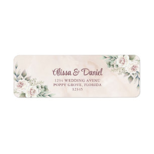 Boho Blush Roses Return Address Label