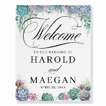 Boho Blush Succulent  Wedding Welcome