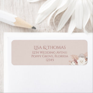 Boho Blush Wedding Invite Return Label Return Address Label