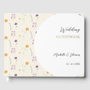 Boho Blush Wildflowers Watercolor Art Guest Book