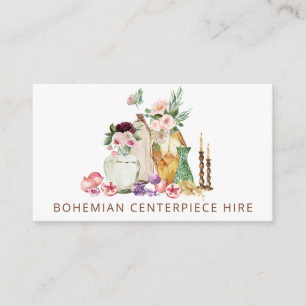 Boho Bohemian Centerpiece Jar Vase Wedding Hire Business Card