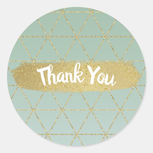 Boho Bohemian Chic Gold Mint Modern Sweet 16 Party Classic Round Sticker (Front)