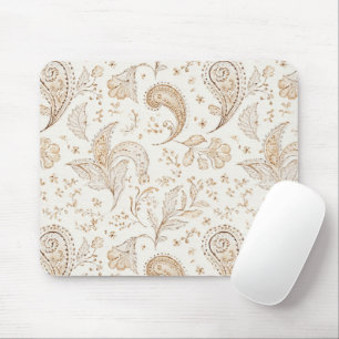 Boho Bohemian Cream Paisley Mouse Pad