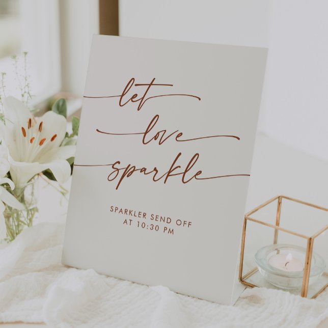 Boho Bohemian Cream Sparkler Send Off Wedding Pedestal Sign (Boho Bohemian Cream Sparkler Send Off Wedding Pedestal Sign)