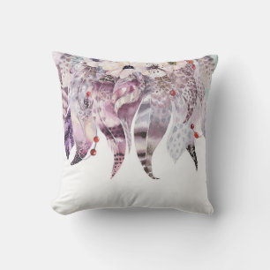 Boho Bohemian Feathers Glam Graphic Trendy Modern Cushion
