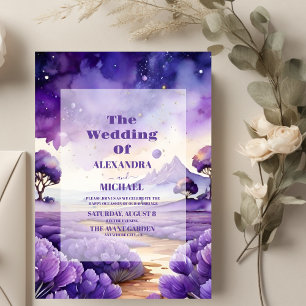 Boho Bohemian Lavender Wedding Invitation