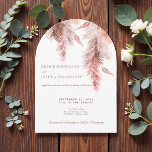 Boho Bohemian Pampass Wedding Invitation