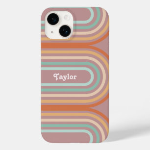 Boho Bohemian Pastel Rainbow Mauve Background Case-Mate iPhone 14 Case